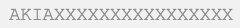 Sample AWS access key placeholder
